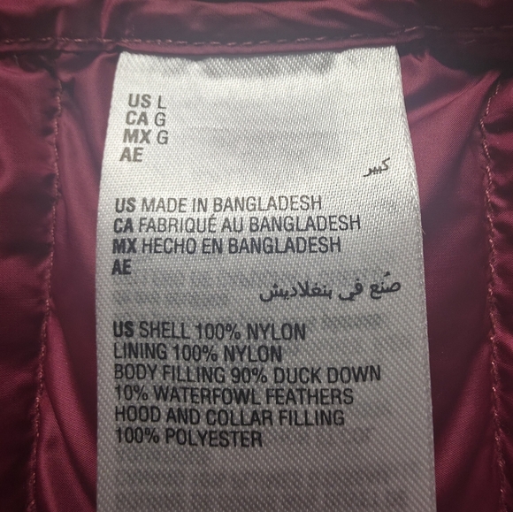 Duck Down Packable Puffer Oudoor Winter Jacket Charter Club Women's Size Lg - Picture 2 of 8